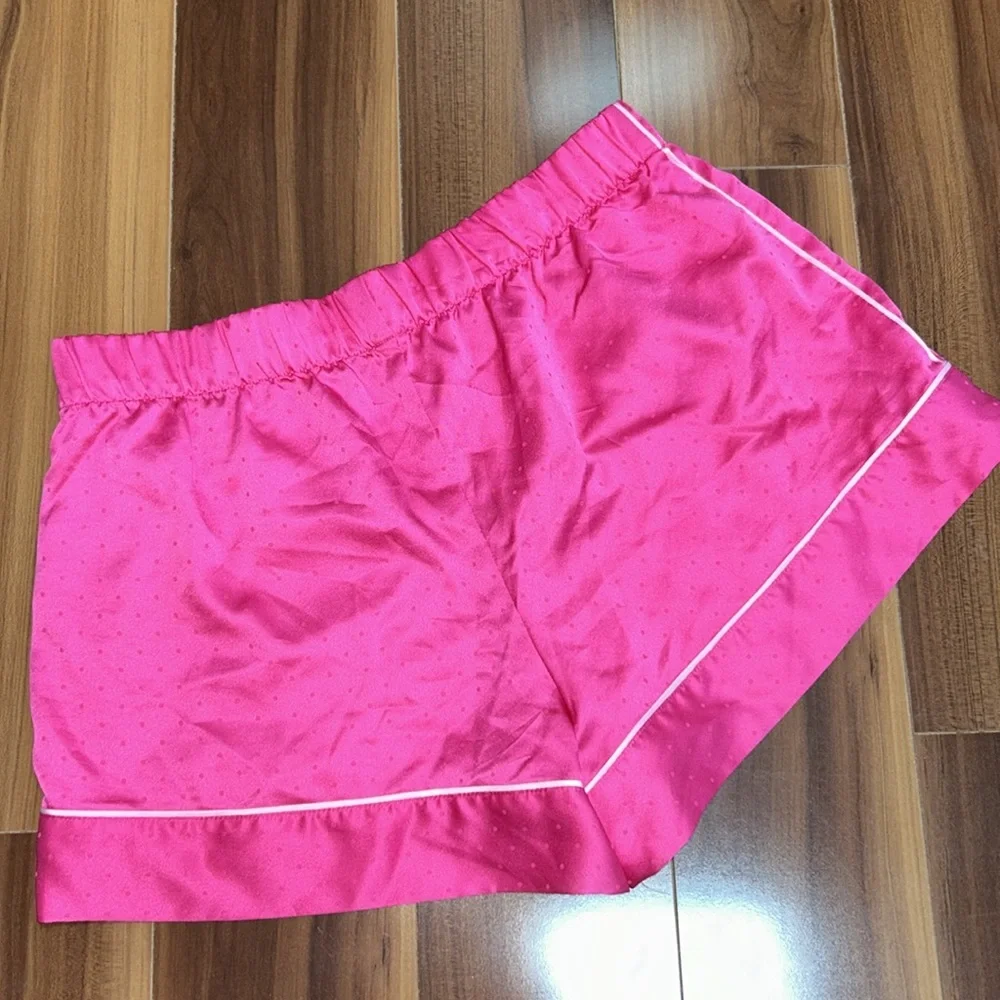 Small Victoria’s Secret pink satin silky pajama shorts hot pink